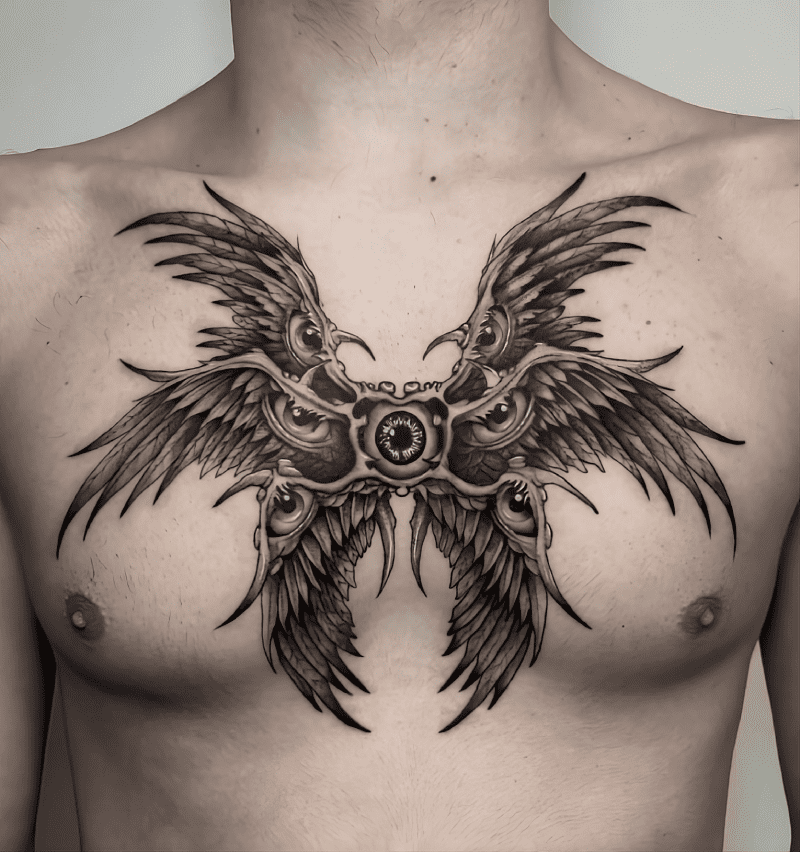Tatuaggio ornamentale sul petto